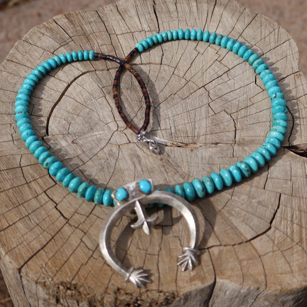 Vintage Navajo Necklace Naja‎ Genuine Native American Sterling Silver Jewelry ** - Picture 11 of 11